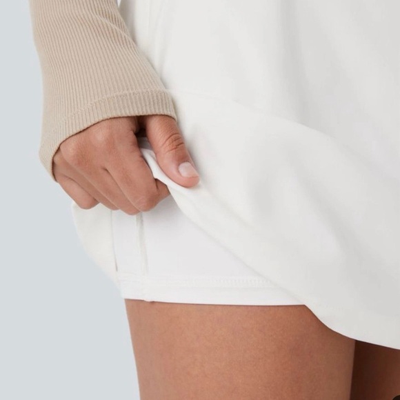 NEW Halara White High Waisted Side Zipper 2-in-1 A Line Mini Casual Skort Skirt - Picture 12 of 14